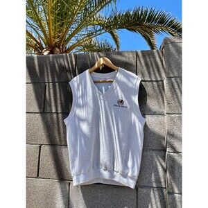 Vintage Sweater Vest Large Mens Pebble Beach Golf Crest Sweater Vest VTG Mens L